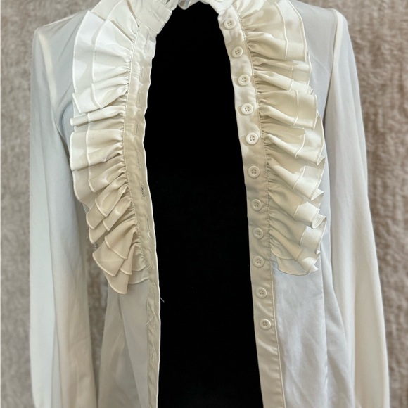 Victorian Blouse Retro Stand-Up Collar Lotus Ruffle Long Sleeve top, Runs small - Picture 4 of 7